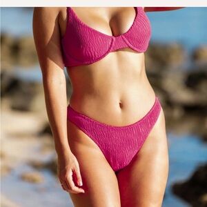 Kenny Flowers Riviera Maya Luxe Crinkle Stretch Sporty Bikini Bottom